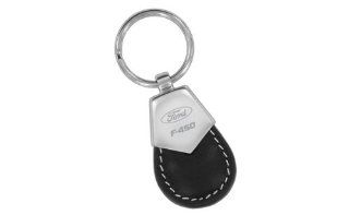 Ford F 450 Black Leather Oval Shaped Key Chain Keychain Fob: Automotive