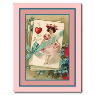 To My Love Old Fashioned Victorian Valentine Post Cards