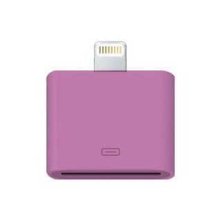 Premium   Iphone 5 Adapter 30 Pin to 8 Pin Adapter Charger Converter   Single Mold Build with Oil Coating Sleek Surface (Purple): Cell Phones & Accessories