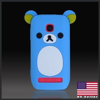 Cool Cute Girls Blue Teddy Bear silicon silicone soft case cover for Nokia 603 N603 Cell Phones & Accessories