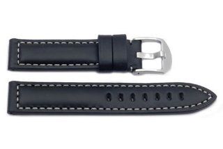 Hadley Roma Heavy Duty 20mm Oil Black Sport Leather Watch Strap at  Women's Watch store.
