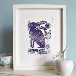 handprinted hare that can stare print by jane ormes