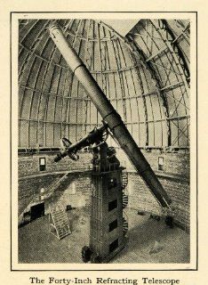 1921 Print Refracting Telescope Yerkes Observatory Williams Bay Wisconsin Dome   Original Halftone Print  