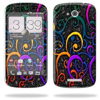MightySkins Protective Skin Decal Cover for HTC One VX Cell Phone AT&T Sticker Skins Color Swirls Cell Phones & Accessories