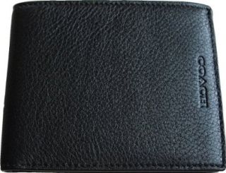 Coach Slim Pebbled Black Leather Billfold Mens Wallet F74326: Shoes
