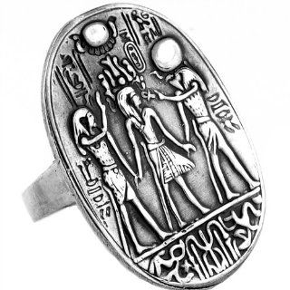 Egyptian Jewelry Silver King Tut Crowning Ceremony Ring: Jewelry