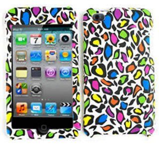 ACCESSORY MATTE COVER HARD CASE FOR APPLE IPOD ITOUCH 4 MULTICOLOR LEOPARD: Cell Phones & Accessories