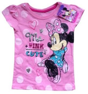 MINNIE MOUSE   Me + Pink = Cute   Adorable Pink Cap Sleeve Toddler T shirt: Clothing