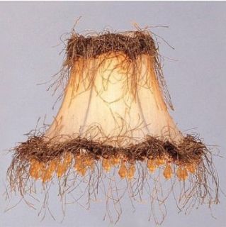 Livex Lighting S113 Champagne Silk Bell Clip Shade with Dark Corn Silk Fringe and Beads Chandelier Shade Chandelier Shade with Champagne Silk Bell Clip Shade with Dark Corn Silk Fringe and Beads from Chandelier Shade Series: Home Improvement