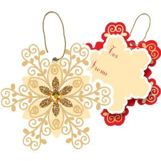Jillson Roberts Bulk Christmas Sparkle Tie String Gift Tags, Snowflake Gold, 100 Count (BXTS622) : Printer And Copier Paper : Office Products