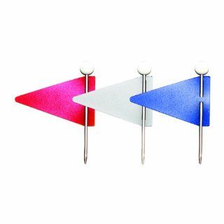 Advantus Triangular Map Flags, 1 x 0.625 Inch, Assorted Red, White, Blue (MF375) : Tacks And Pushpins : Office Products