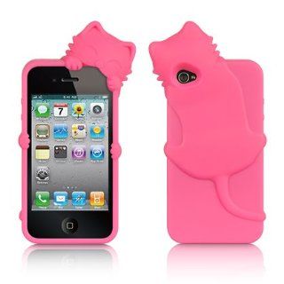 Apple iPhone 4 & 4S Protector Case COMPATIBLE HIGH END SKIN CASE   HOT PINK in CAT SHAPE for AT&T, Verizon & Sprint Cell Phones & Accessories
