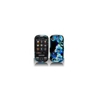 Samsung Messager Touch R630 SCH R630 R631 Blue Flower Cell Phone Snap on Cover Faceplate / Executive Protector Case: Cell Phones & Accessories