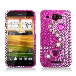 Aimo HTC6435PCLDI636 Dazzling Diamond Bling Case for HTC Droid DNA   Retail Packaging   Pearl Pink: Cell Phones & Accessories