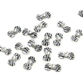 Yesurprise 20 Acrylic Rhinestones 3D Bow Tie Glitters Beads Nail Art Tip DIY Decoration Black Zebra : Beauty
