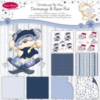 Fizzy Moon Christmas Decoupage Paper Pad For Him Paper Packs