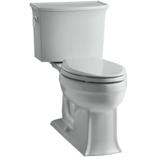 KOHLER Archer Ice Grey 1.28 GPF (4.85 LPF) 12 in Rough In WaterSense Elongated 2 Piece Comfort Height Toilet