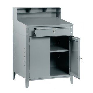 Edsal 640 Steel Cabinet Shop Desk, 34" Width x 53" Height x 30" Depth, Industrial Gray: Industrial & Scientific