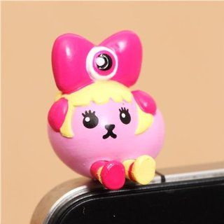 pink bow Mameshiba bean dog mobile phone earphone plug: Toys & Games