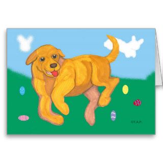 Yellow Lab puppy Easter Greeting Card
