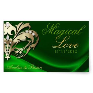 Green Masquerade Gold Candy Buffet Sticker