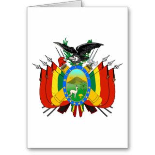 bolivia emblem greeting cards