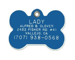 Bone Shaped Dog Cat Pet ID Tag Custom Engraved Acrylic Plastic 6 Colors & 3 Sizes to Choose From (Message Seller with Engraving Information)  Pet Identification Tags 
