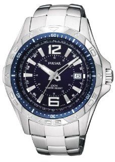 Pulsar Dark Blue Dial Stainless Steel Mens Watch PXH659: Pulsar: Watches