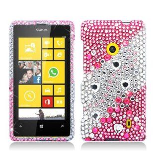 Aimo NK521PCLDI659 Dazzling Diamond Bling Case for Nokia Lumia 521   Retail Packaging   Layer Pink: Cell Phones & Accessories