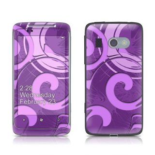 Purple Swirl Design Protector Skin Decal Sticker for HTC 7 Surround Cell Phone: Cell Phones & Accessories