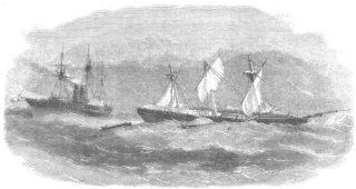 ROMANCE: Rover's Bride abandoned sea Boat Royal Mail ship Atrato boarding, 1857   Prints