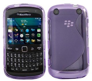 iTALKonline SOLID PURPLE WAVE Part Silicone Gel Crystal Hybrid Hard Case Cover Protector for BlackBerry 9320 Curve: Cell Phones & Accessories