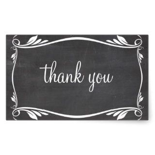 Ivory Flourish Chalkboard Thank You Stickers