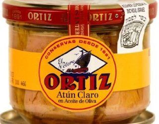 Ortiz Tuna Yellow Fin Jar Olive Oil   Full Case : Packaged Tuna Fish : Grocery & Gourmet Food