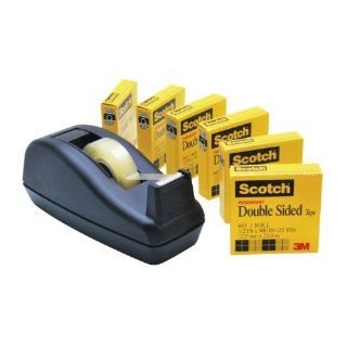 Scotch Double Sided Tape with Dispenser, 1/2 x 900 Inch, Dispenser 1 count, Tape 6 Count (665 6PKC40) : Clear Tape Dispensers : Office Products