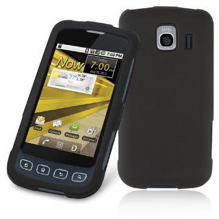 Black Rubberized Protector Case for LG Optimus S LS670: Cell Phones & Accessories