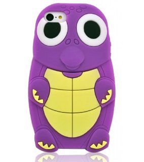 Purple 3D Cartoon Lovely Turtle Pattern Soft Silicone Case Cover Skin for Apple iPhone 5C: Cell Phones & Accessories