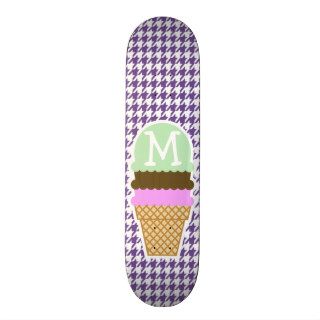 Dark Lavender, Purple Houndstooth; Ice Cream Skateboard Decks