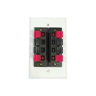 Speaker Wall Plate w/ Two 4 Position Terminals   White : 75 678: Electronics