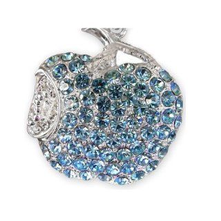 8GB Fashion Crystals Jewelry USB 2.0 Flash Memory Pen Drive Apple Blue Pendant for Necklace: Computers & Accessories