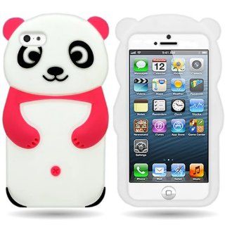 CoverON Silicone Panda Design Rubber Soft Skin Case Cover for Apple Iphone 5C   Red Cell Phones & Accessories