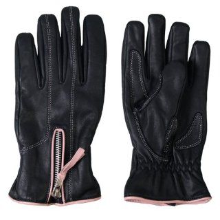 Hot Leathers Women's Driving Gloves with Pink Piping (Black/Pink, Small) Automotive