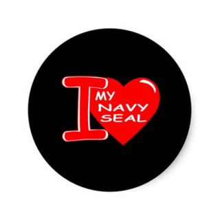 Black Love Heart Navy Seal Stickers