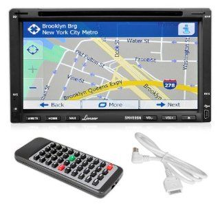Lanzar SNV695N 6.95 Inch Double DIN Touchscreen Video DVD/MP4/MP3/CD Player With Hands Free Bluetooth, GPS w/USA/Canada/Mexico Maps, USB/SD, Aux In : Vehicle Dvd Players : Car Electronics