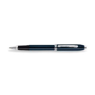 Cross Townsend, Quartz Blue Lacquer, Selectip Rolling Ball Pen, with Rhodium Plated Appointments (695 1) : Fine Writing Instruments : Office Products