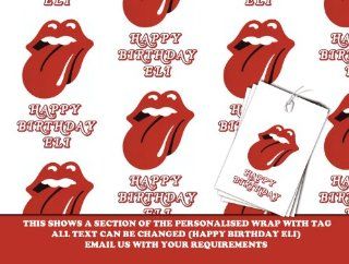 Personalized Wrapping Paper Rolling Stones   590mm X 840mm   Free Matching Gift Tags   Next DAY Despatch (Rs us) Health & Personal Care