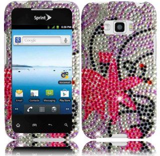 Pink Splash Full Diamond Bling Case Cover for LG Optimus Elite LS696 VM696: Cell Phones & Accessories