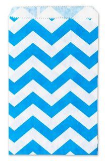 Turquoise Blue Chevron Party Favor Bags 6x9.25" 24ct: Health & Personal Care