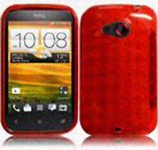Red Flex Cover Case for HTC Desire C Cell Phones & Accessories