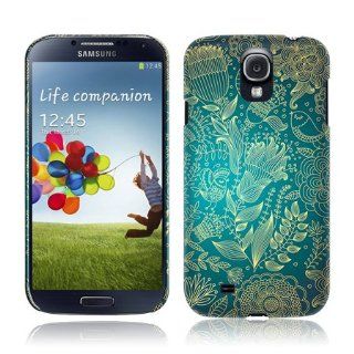 TaylorHe Blue Vintage Patterns Flowers and Birds Samsung Galaxy S4 i9500 Hard Case Printed Samsung Galaxy S4 i9500 Cases UK MADE All Around Printed on Sides 3D Sublimation Highest Quality: Cell Phones & Accessories